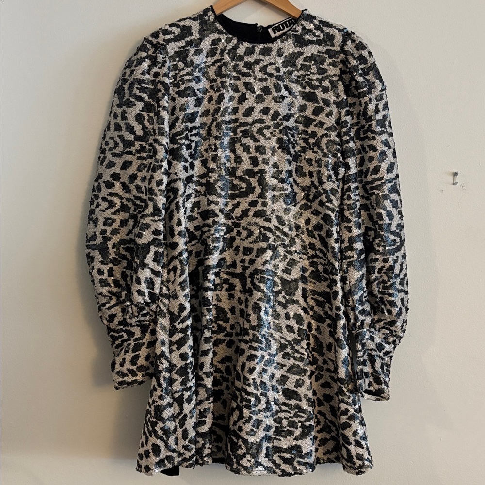 New ROTATE Birger Christensen Sequin Long Sleeve Alison Mini Dress